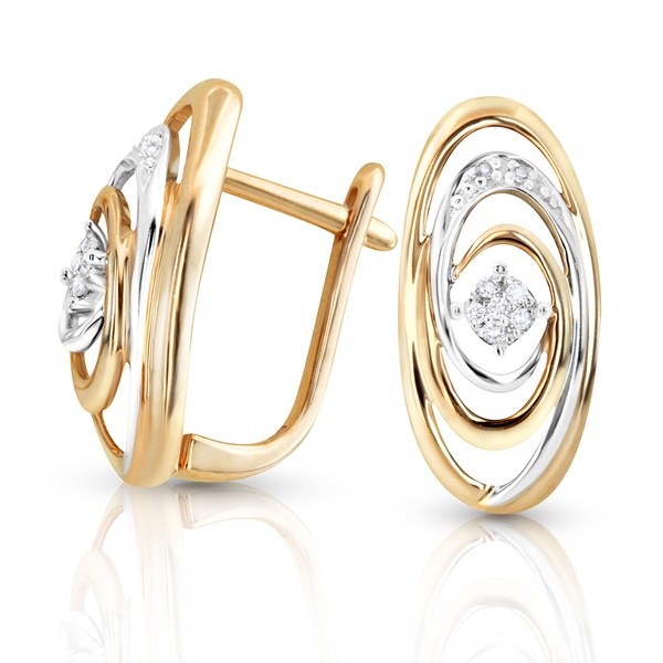 Серьги из золота c бриллиантами 56881 Серьги (Au 585)
