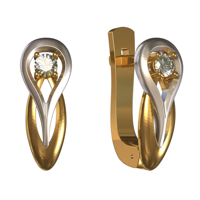 Серьги из золота c бриллиантами 1020679 Серьги (Au 585)