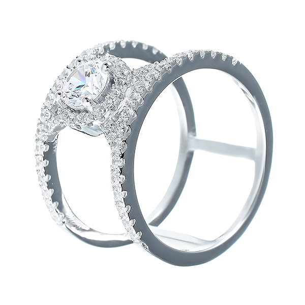 Кольцо из серебра с кубическим цирконием  2860013036808 Кольцо (Ag 925)
