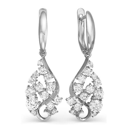 Серьги из серебра с фианитами  с123742 Серьги (Ag 925)