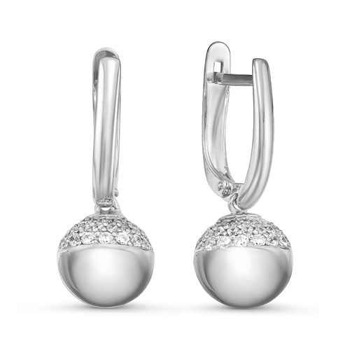 Серьги из серебра с фианитами  с125926 Серьги (Ag 925)
