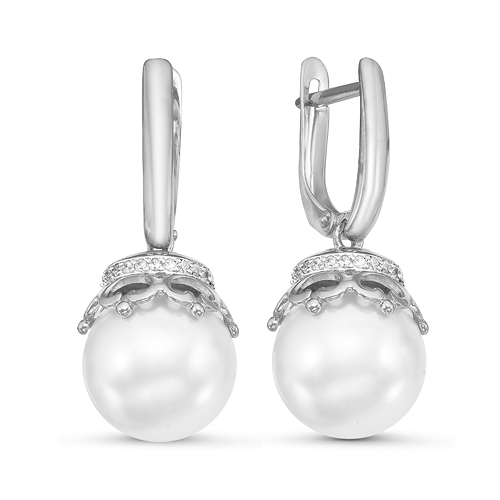 Кольцо из серебра с жемчугом SWAROVSKI с125795 Серьги (Ag 925)