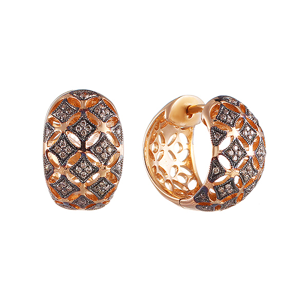 Серьги из золота c бриллиантами 28900252421 Серьги (Au 585)