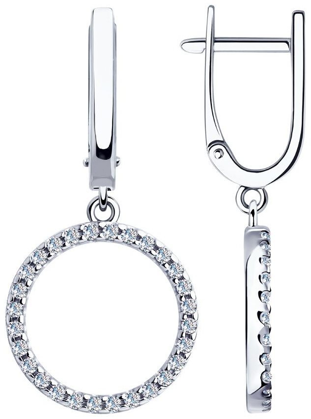 Серьги из серебра с фианитами  94023405 Серьги (Ag 925)