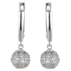 Серьги из серебра с кубическими циркониями 2260004016902 Серьги (Ag 925)