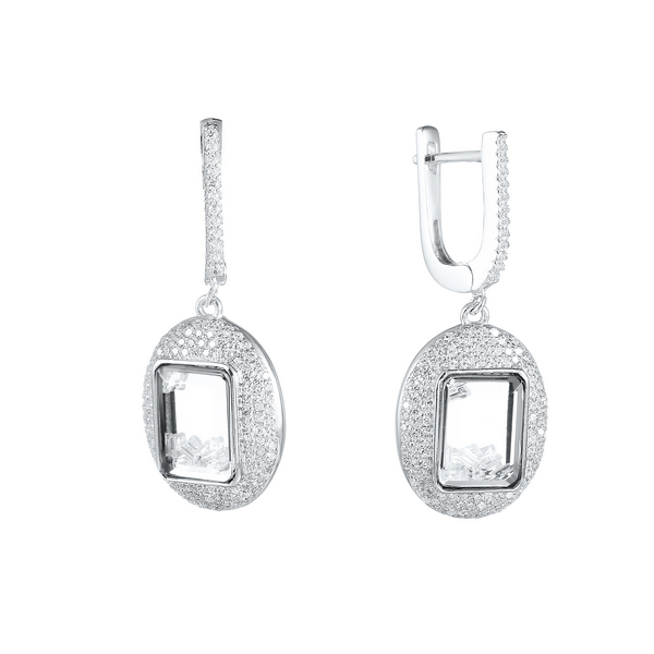 Серьги  из серебра с кубическими  циркониями 5090001186305 Серьги (Ag 925)
