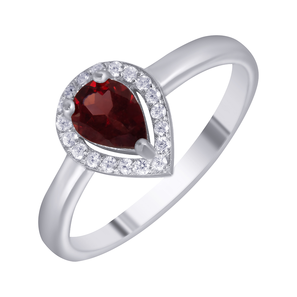 Кольцо из серебра с гранатом 3240001164405 Кольцо (Ag 925)