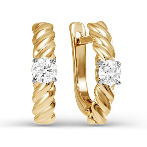 Серьги из золота с фианитами 124789 Серьги (Au 585)