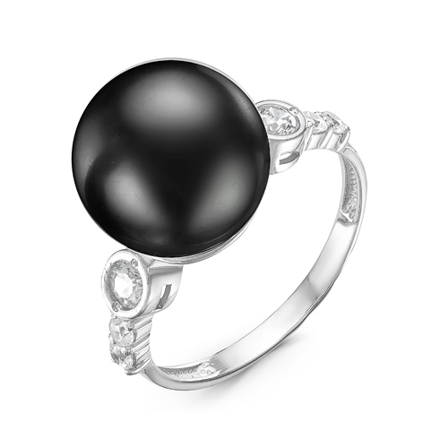 Кольцо из серебра с жемчугом SWAROVSKI и фианитами с116563 Кольцо (Ag 925)