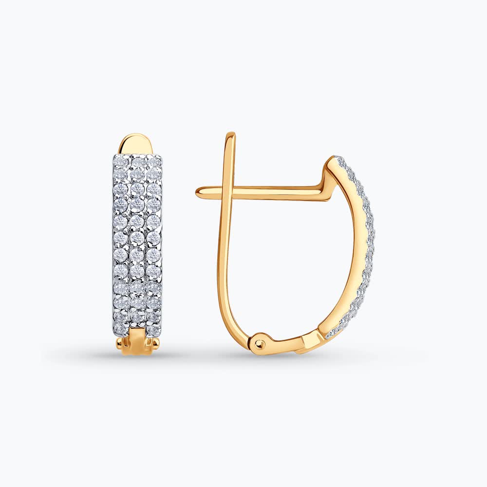 Серьги из золота с фианитами 029576 Серьги (Au 585)