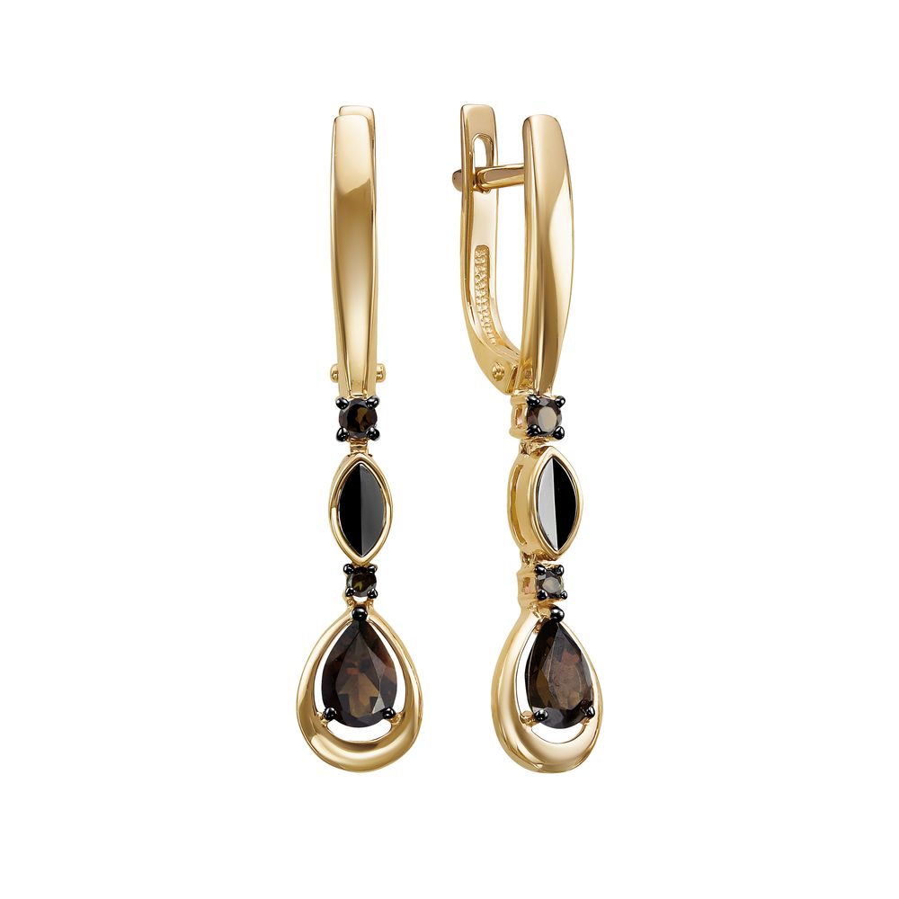 Серьги из золота с раухтопазами С1226-5750ТР Серьги (Au 585)