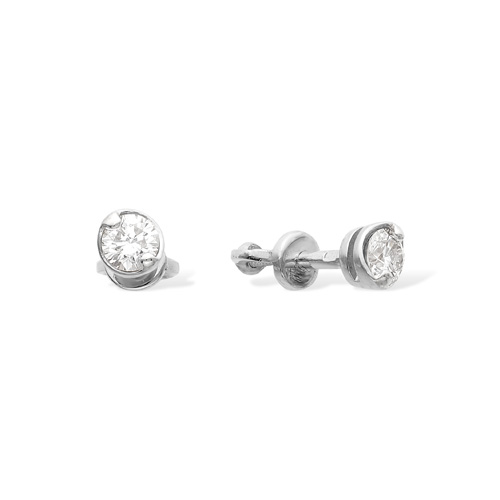 Серьги из белого золота c бриллиантами С210-710 Серьги пусеты (Au 585)