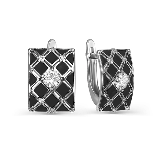 Серьги из серебра с фианитами  с920097 Серьги (Ag 925)