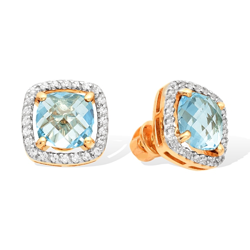 Серьги из золота с топазами и фианитами С122-1759Т Серьги (Au 585)
