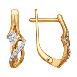 Серьги из золота с фианитами 025948 Серьги (Au 585)