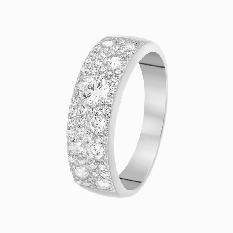Кольцо из серебра с синтетическими вставками SL-R00324-X-W-X-X-W Кольцо (Ag 925)