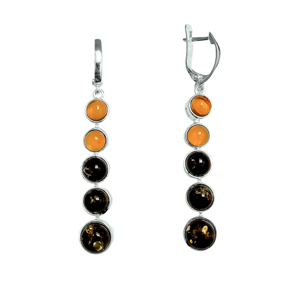 Серьги из серебра с янтарем 85020500357 Серьги (Ag 925)