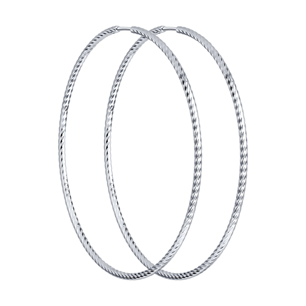 Серьги конго из серебра 94140019 Серьги (Ag 925)