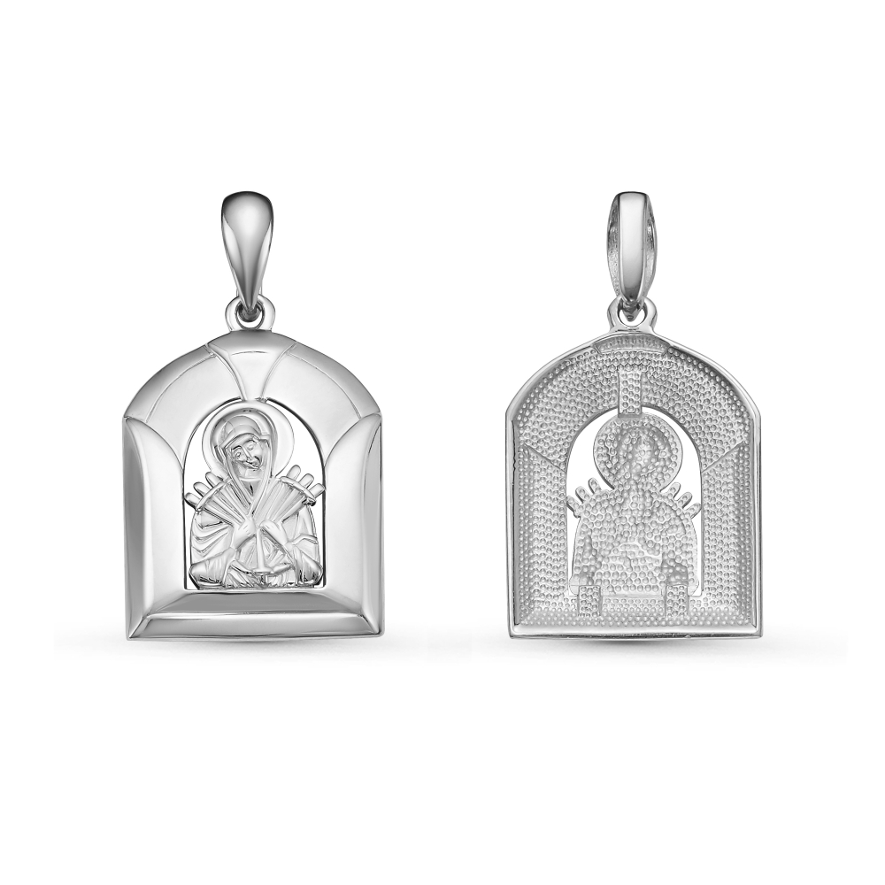 Подвеска икона из серебра Божья Матерь Семистрельная с035721 Подвеска икона (Ag 925)