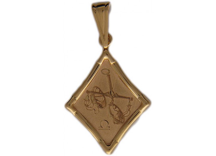 Подвеска из золота знак зодиака Весы 01Д017610 Подвеска зодиак (Au 585)