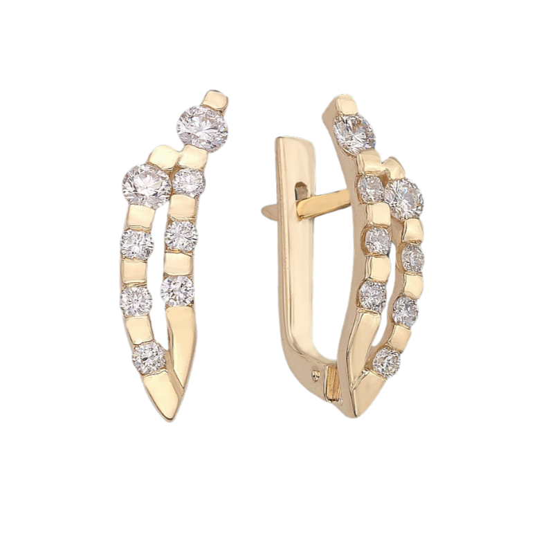Серьги из золота c бриллиантами 6651 Серьги (Au 585)