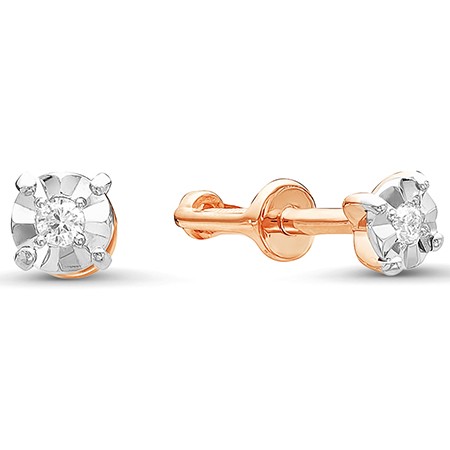 Серьги из золота c бриллиантами 10-0078 Серьги пусеты (Au 585)