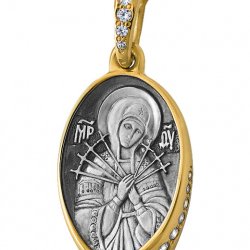 Подвеска из серебра с фианитами 200583 Подвеска икона (Ag 925)