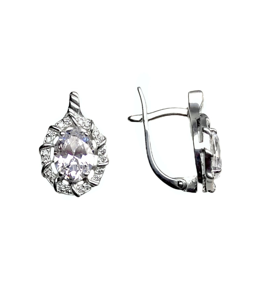 Серьги из серебра с горным хрусталем 00274-231 Серьги (Ag 925)