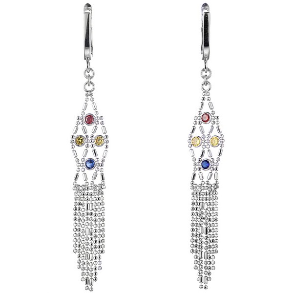 Серьги из серебра длинные 3750003021103 Серьги (Ag 925)