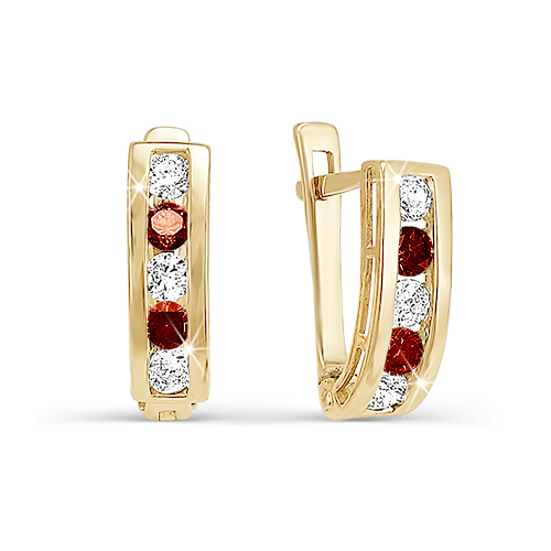 Серьги из золота с фианитами детские 120371 Серьги (Au 585)