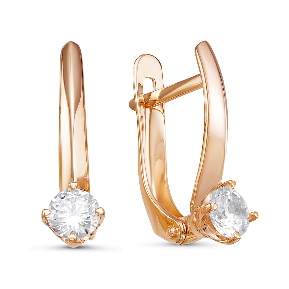 Серьги из золота с фианитами 126529 Серьги (Au 585)
