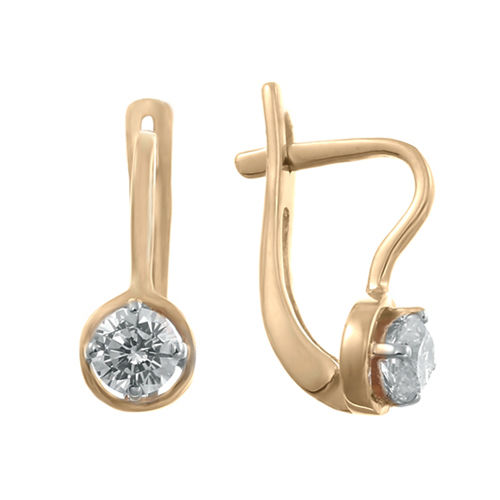 Серьги из золота с фианитами 1241559 Серьги (Au 585)