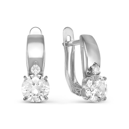 Серьги из серебра с фианитами  с124458 Серьги (Ag 925)