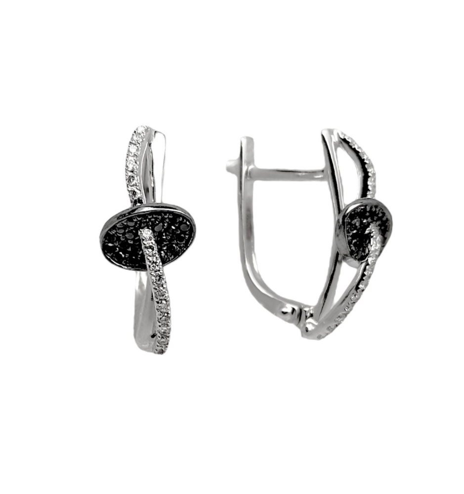 Серьги из белого золота с бриллиантами 5340-4039506 Серьги (Au 585)