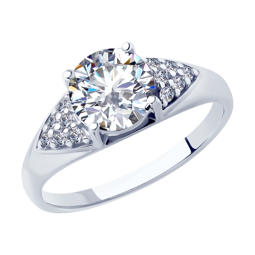 Кольцо из серебра с фианитами  94012876 Кольцо (Ag 925)