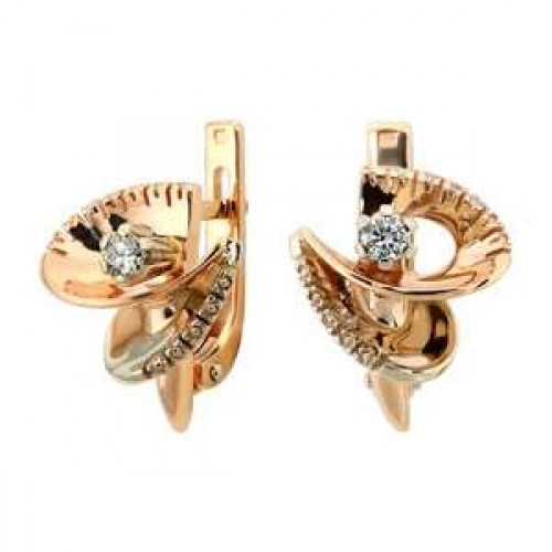 Серьги из золота c бриллиантами Зс-2056 Серьги (Au 585)