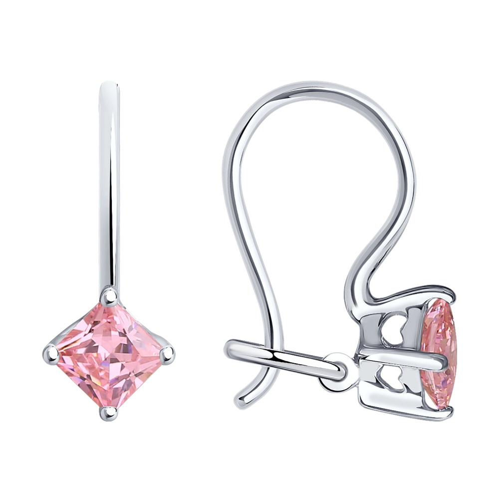 Серьги детские из серебра с фианитами 94020583 Серьги (Ag 925)