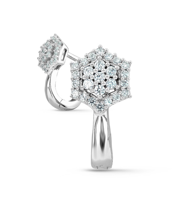 Серьги из серебра с фианитами  45902 Серьги (Ag 925)