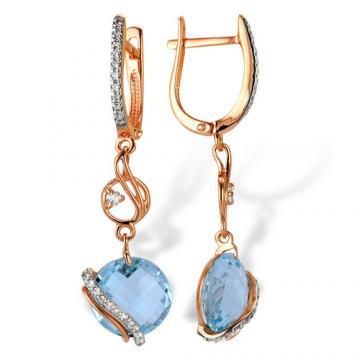Серьги из золота с ониксом 2180160 Серьги (Au 585)