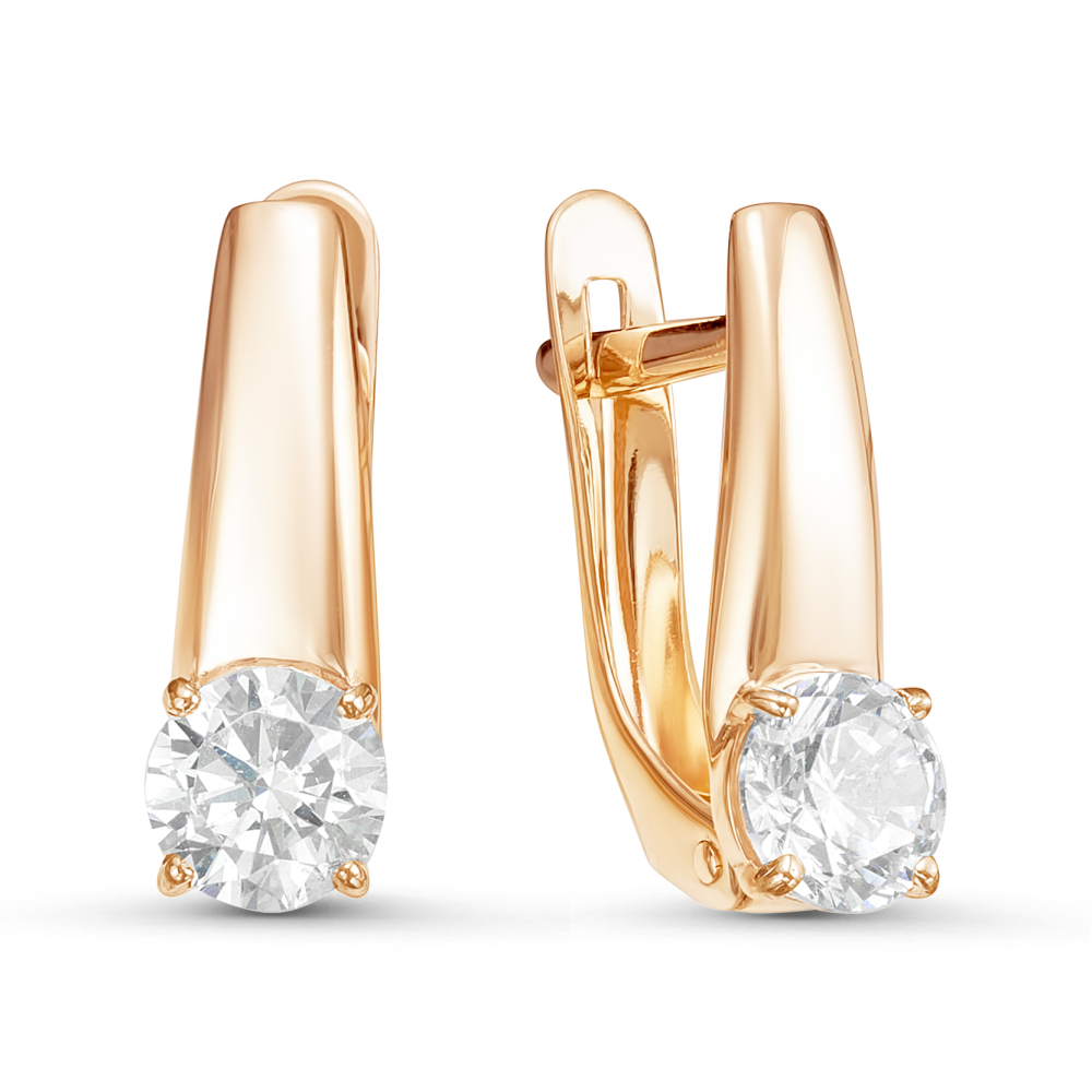 Серьги из золота с фианитами 126130 Серьги (Au 585)