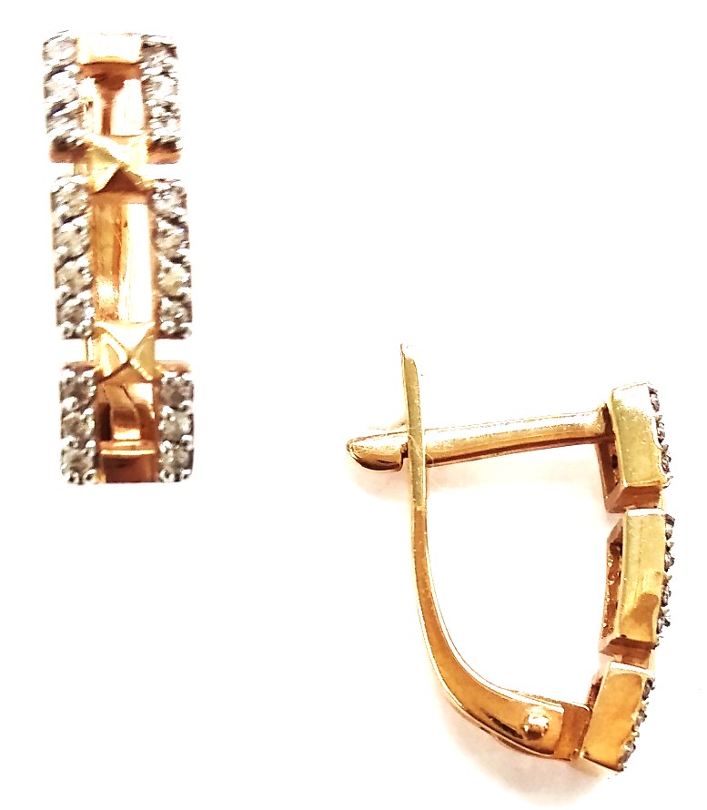 Серьги из золота с фианитами С1805 Серьги (Au 585)