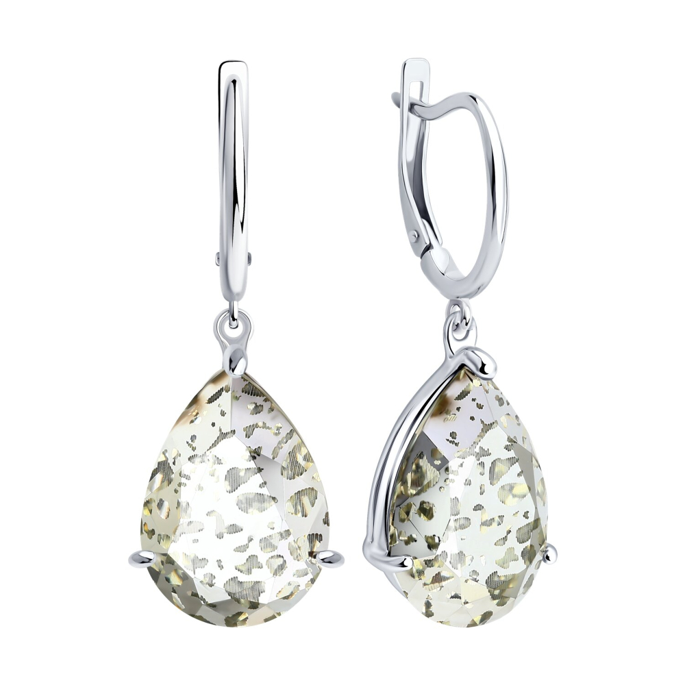 Серьги из серебра с кристаллами 94027565 Серьги (Ag 925)