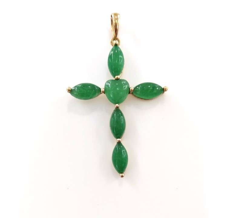 Крест из золота с агатами 29300020559 Крест (Au 585)