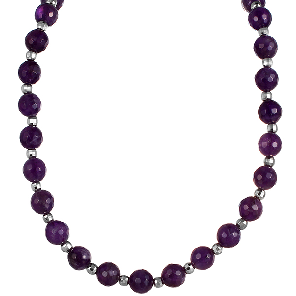Колье из серебра с аметистами 5590009109701 Колье (Ag 925)