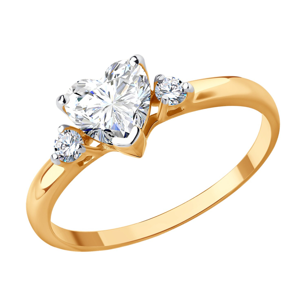 Кольцо из золота с фианитами 019551 Кольцо (Au 585)