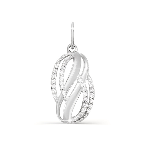 Подвеска из серебра с фианитами с030998 Подвеска (Ag 925)