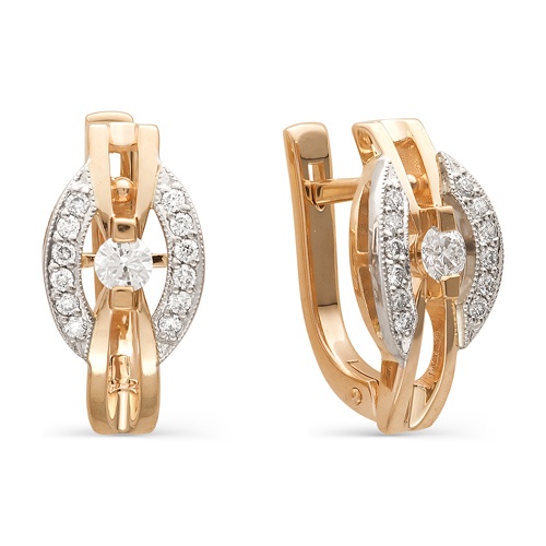 Серьги из золота с бриллиантами 1020043 Серьги (Au 585)
