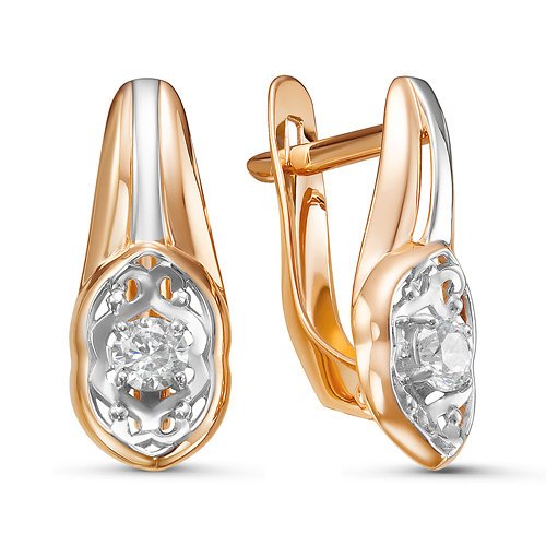 Серьги из золота с фианитами 126982 Серьги (Au 585)