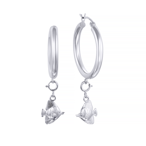 Серьги из серебра конго 1460004049707 Серьги с подвесками (Ag 925)