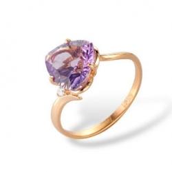 Кольцо из белого золота с цитрином 1180440 Кольцо (Au 585)